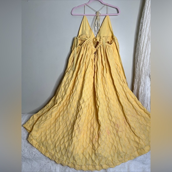 Free People Primmy Yellow Midi sun Dress - Flawed (see pictures) - Picture 8 of 10